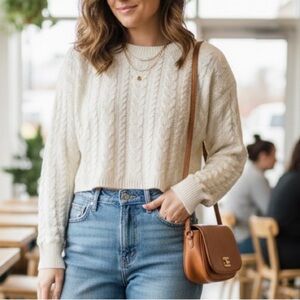 Streetwear Society Cream Cable Knit Sweater